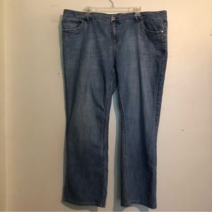 Avenue Bootcut Blue Jeans, Stone Washed Style, size 20